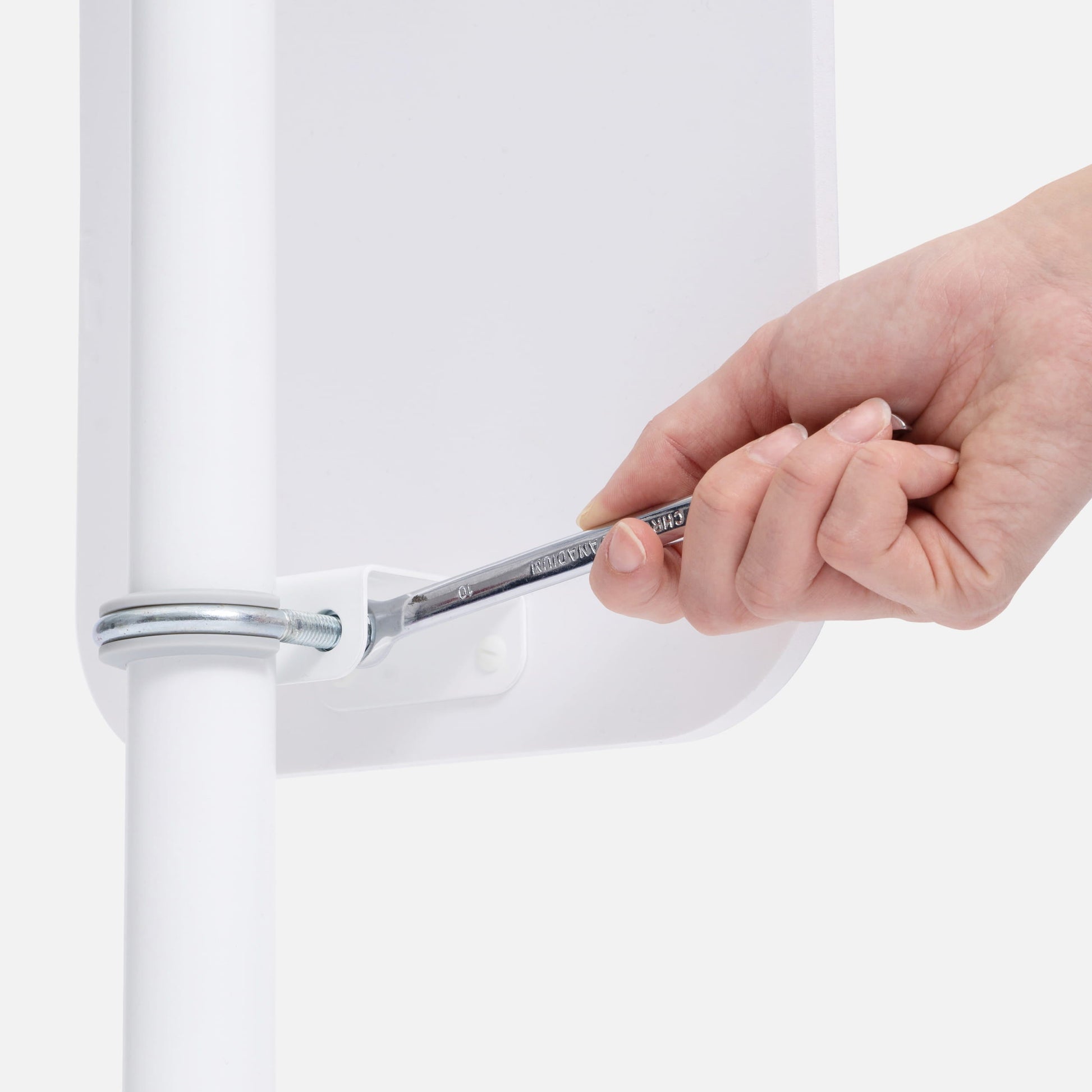 Bouncepad Original Floorstanding + Front Board Tablet Floor Stand in white