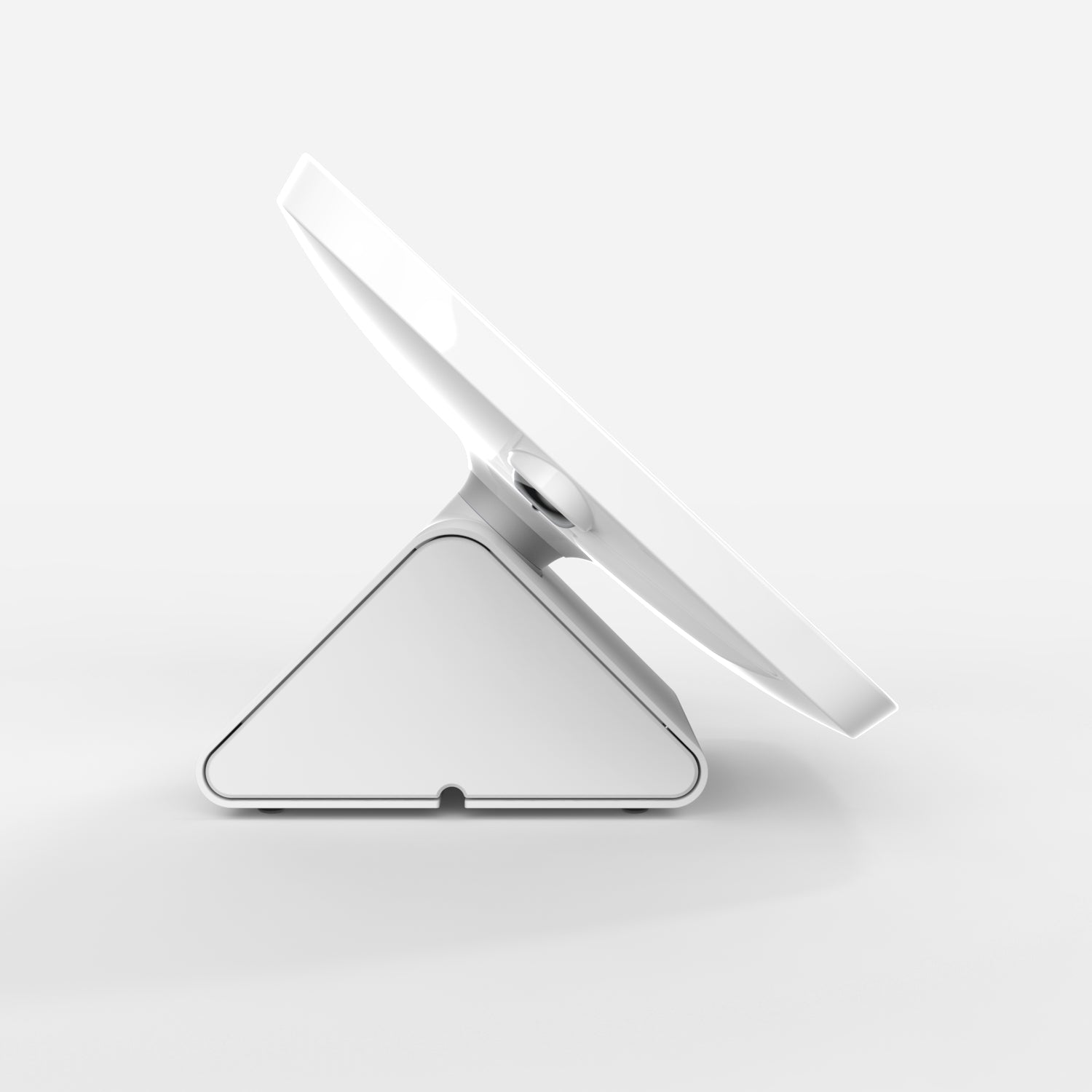 Bouncepad Original Flip Tablet Desk Mount in white, side view