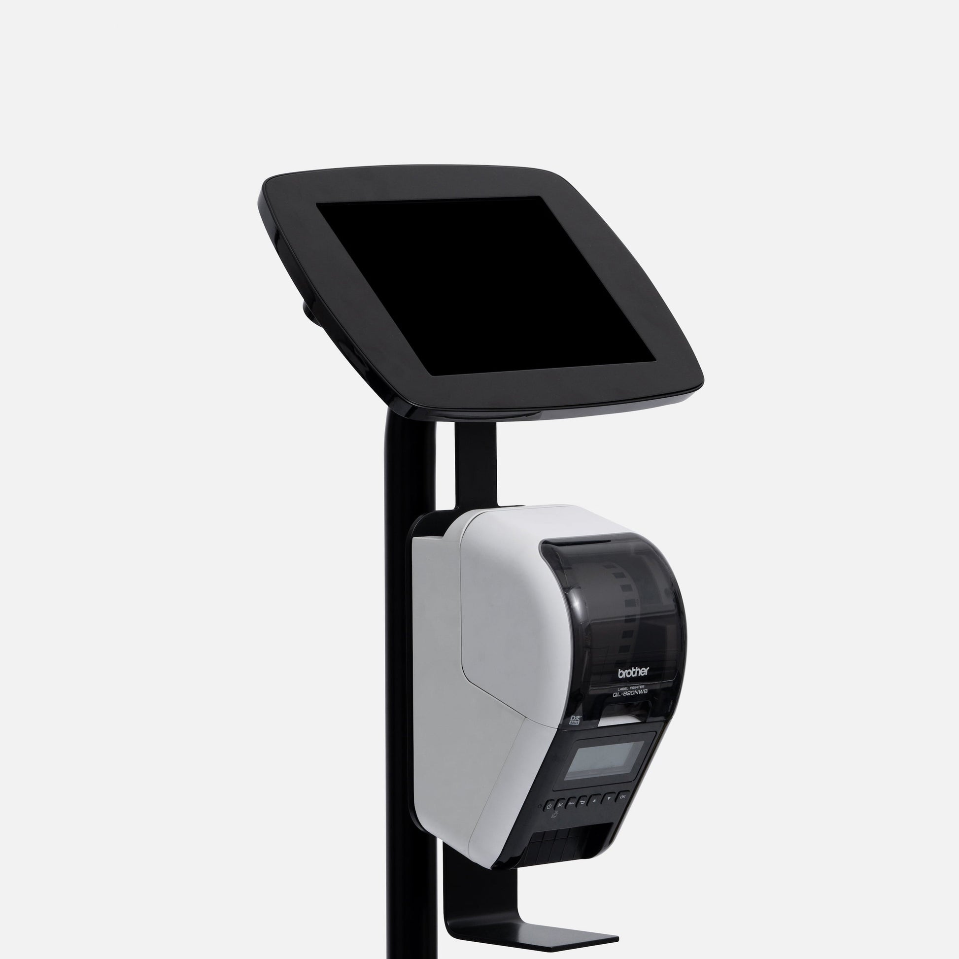 Bouncepad Original Elevate + Brother Printer Mount Tablet Floor Stand in black