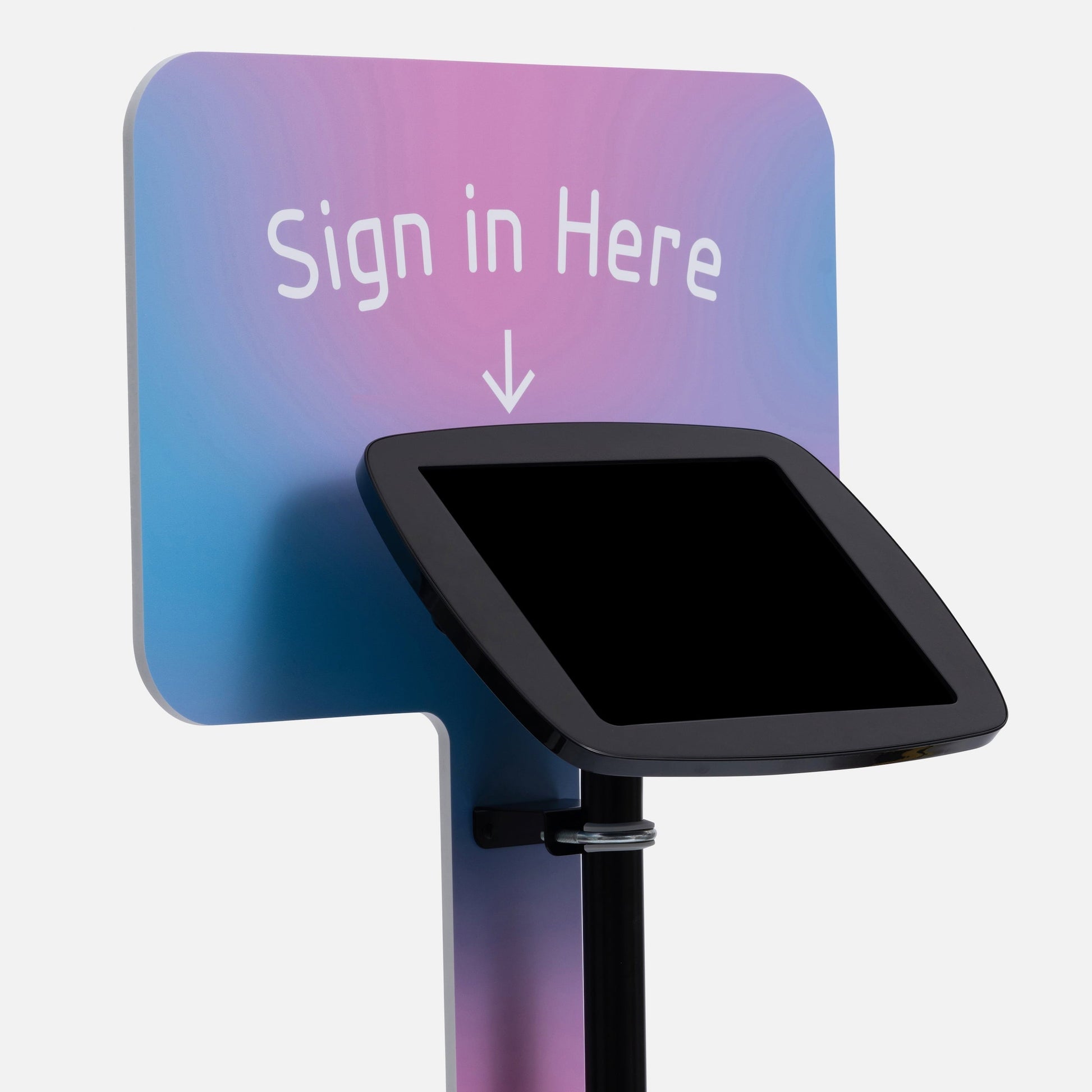 Bouncepad Original Elevate + Branding Board Tablet Floor Stand in black