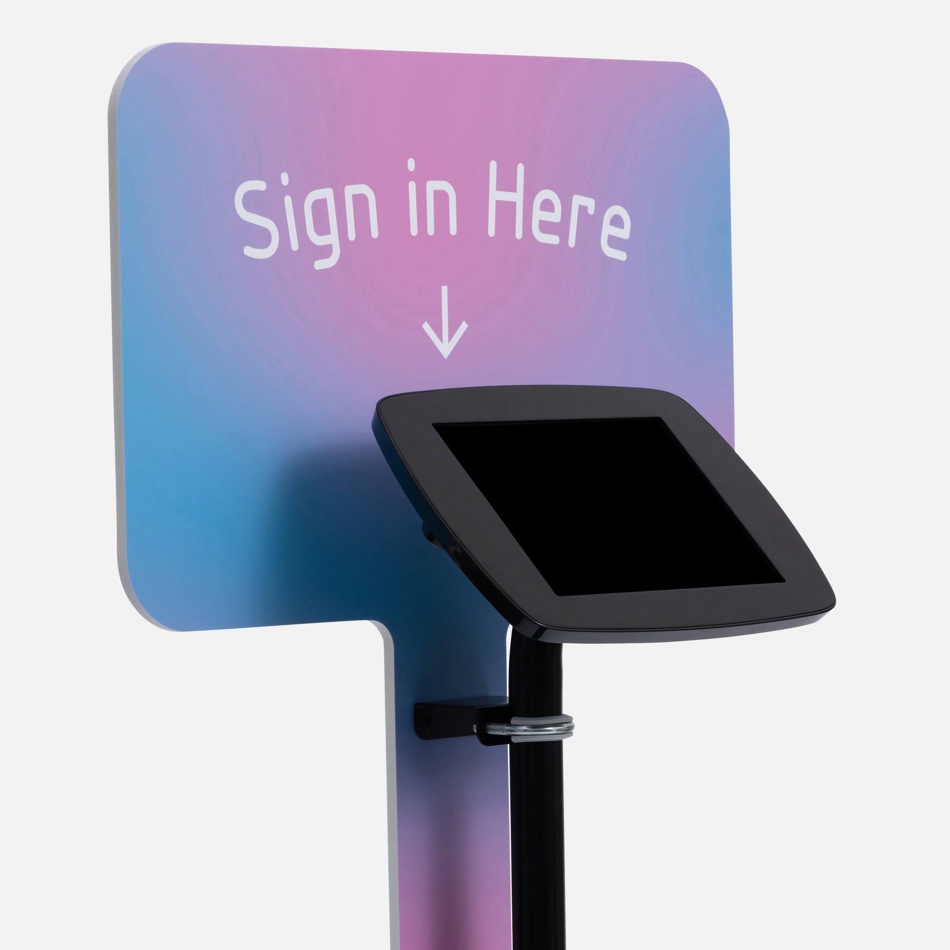 Bouncepad Original Floorstanding + Placard Board Tablet Floor Stand in black