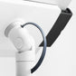 Bouncepad Clip Counter Twist Tablet Stand in white, cable management, detail view