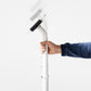 Bouncepad Clip Elevate Slim Tablet Floor Stand in white, front view