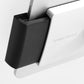 Bouncepad Clip Floorstanding Slim Tablet Floor Stand in white, detail view