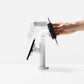 Bouncepad Clip Twin Tablet Desk Mount in white, front view, rotation feature