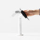 Bouncepad Clip Twist Tablet Desk Mount in white, front view, rotation feature