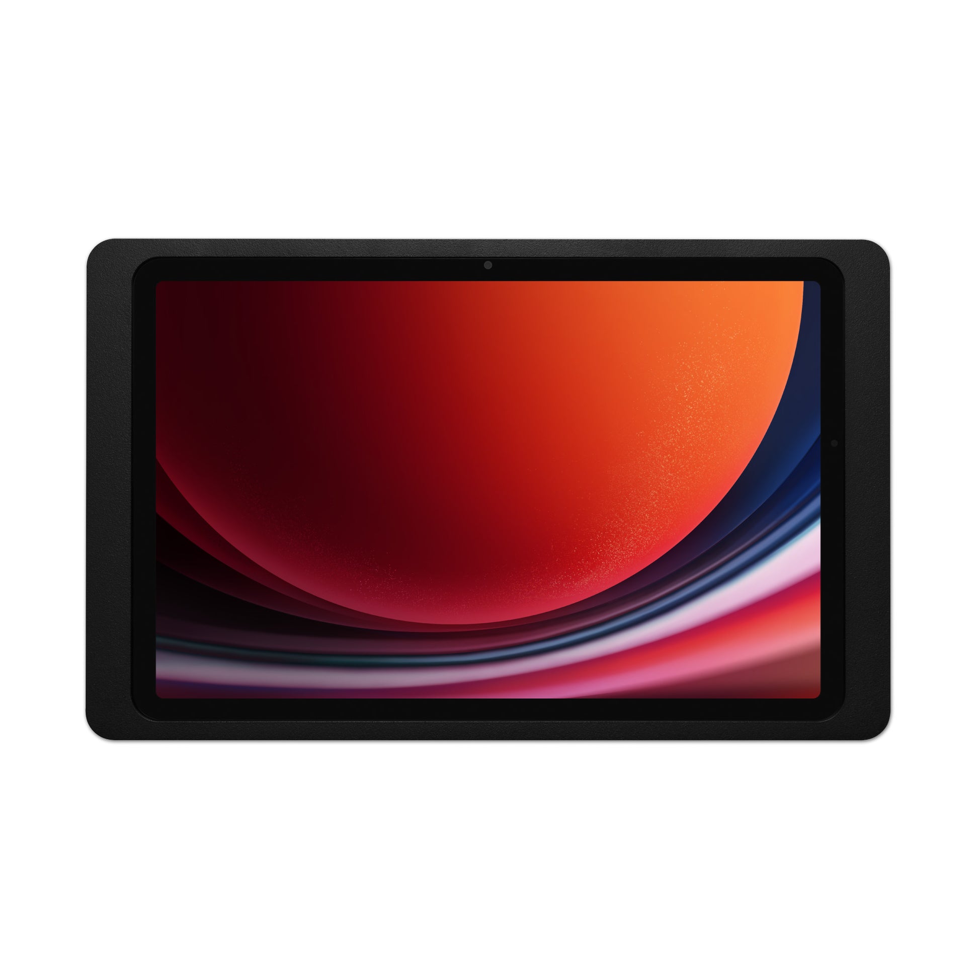 Displine Companion Wall 2.0 Wall Mount for Samsung Galaxy Tab for Samsung Galaxy TAB A9 and TAB A11, in black, front view, with tablet installed