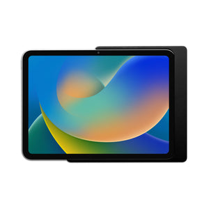 Displine Companion Wall Home iPad Wall Mount for iPad 10th generation 10.9-inch and iPad 11th generation A16 11-inch, in black, front view, with tablet installed