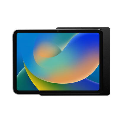 Displine Companion Wall Home iPad Wall Mount for iPad 10th generation 10.9-inch and iPad 11th generation A16 11-inch, in black, front view, with tablet installed