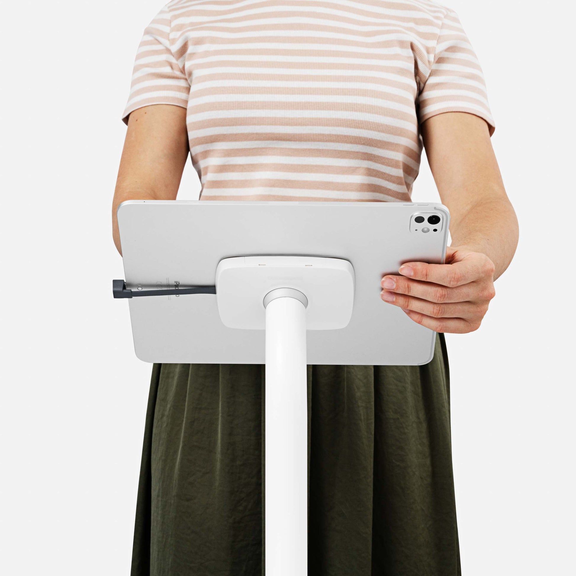 Bouncepad Core Floorstanding Slim Tablet Floor Stand in white