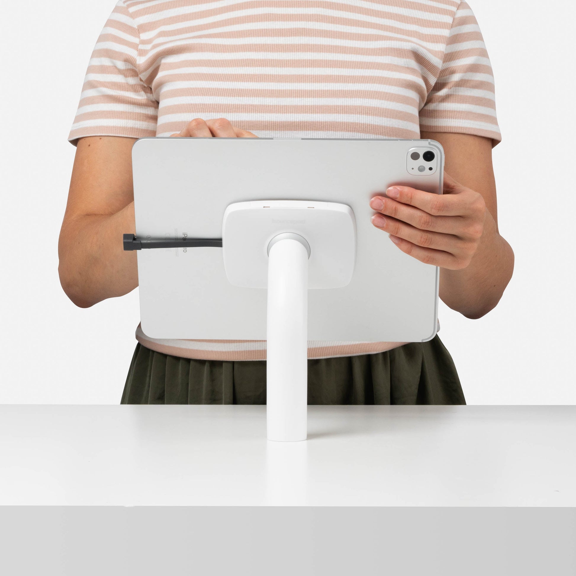 Bouncepad Core Static 60 Tablet Desk Mount in white