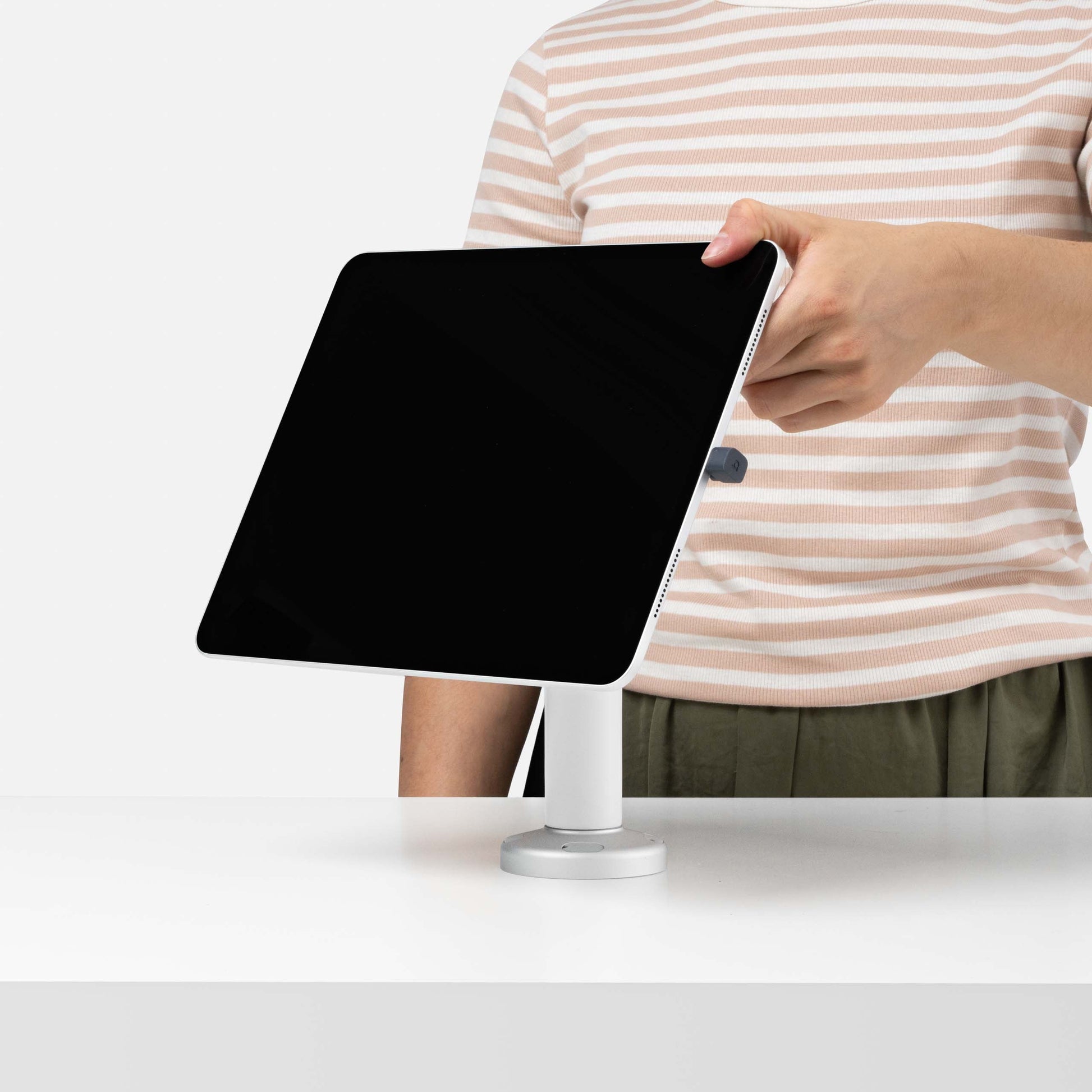 Bouncepad Core Swivel 60 Tablet Desk Mount in white