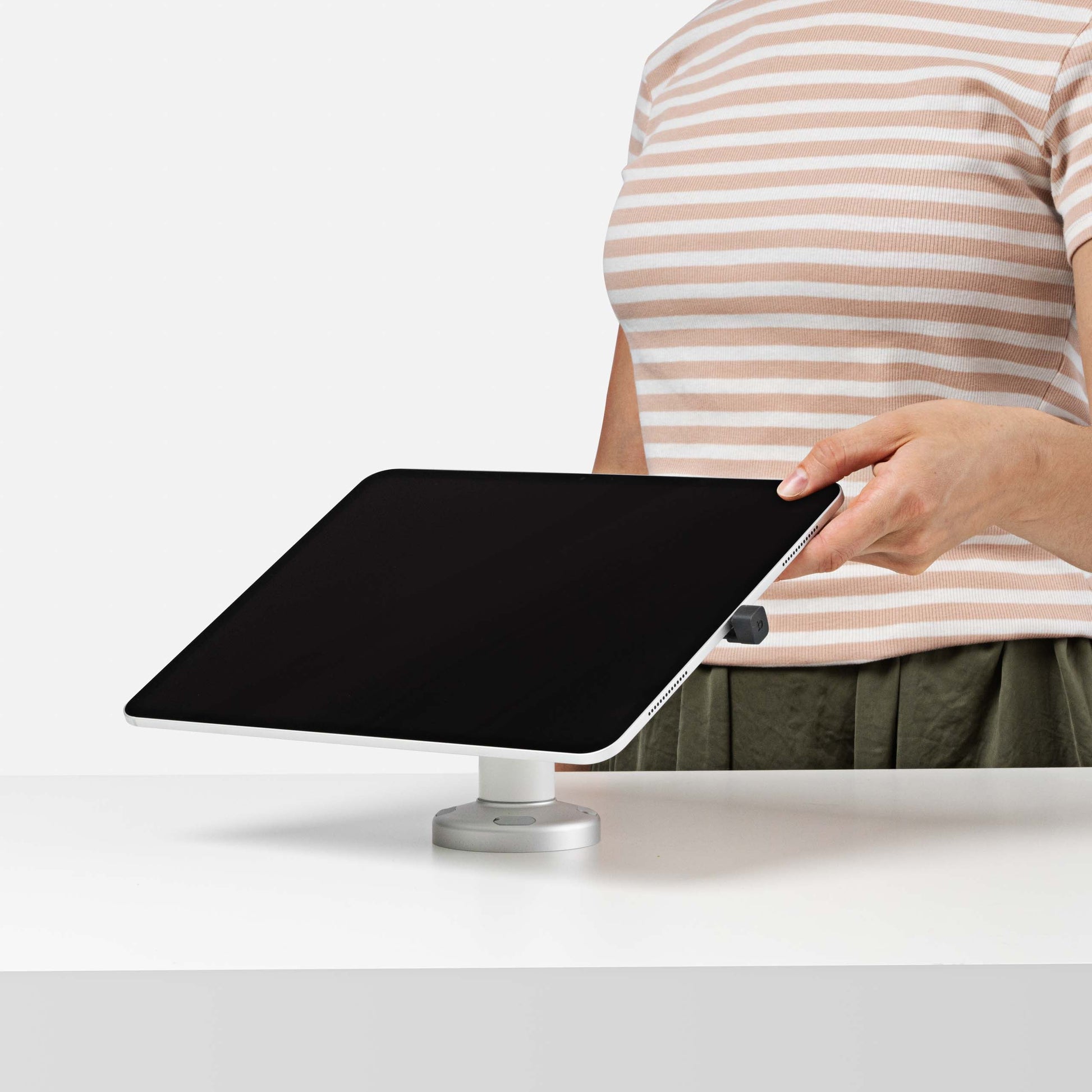 Bouncepad Core Swivel Desk Tablet Desk Mount in white