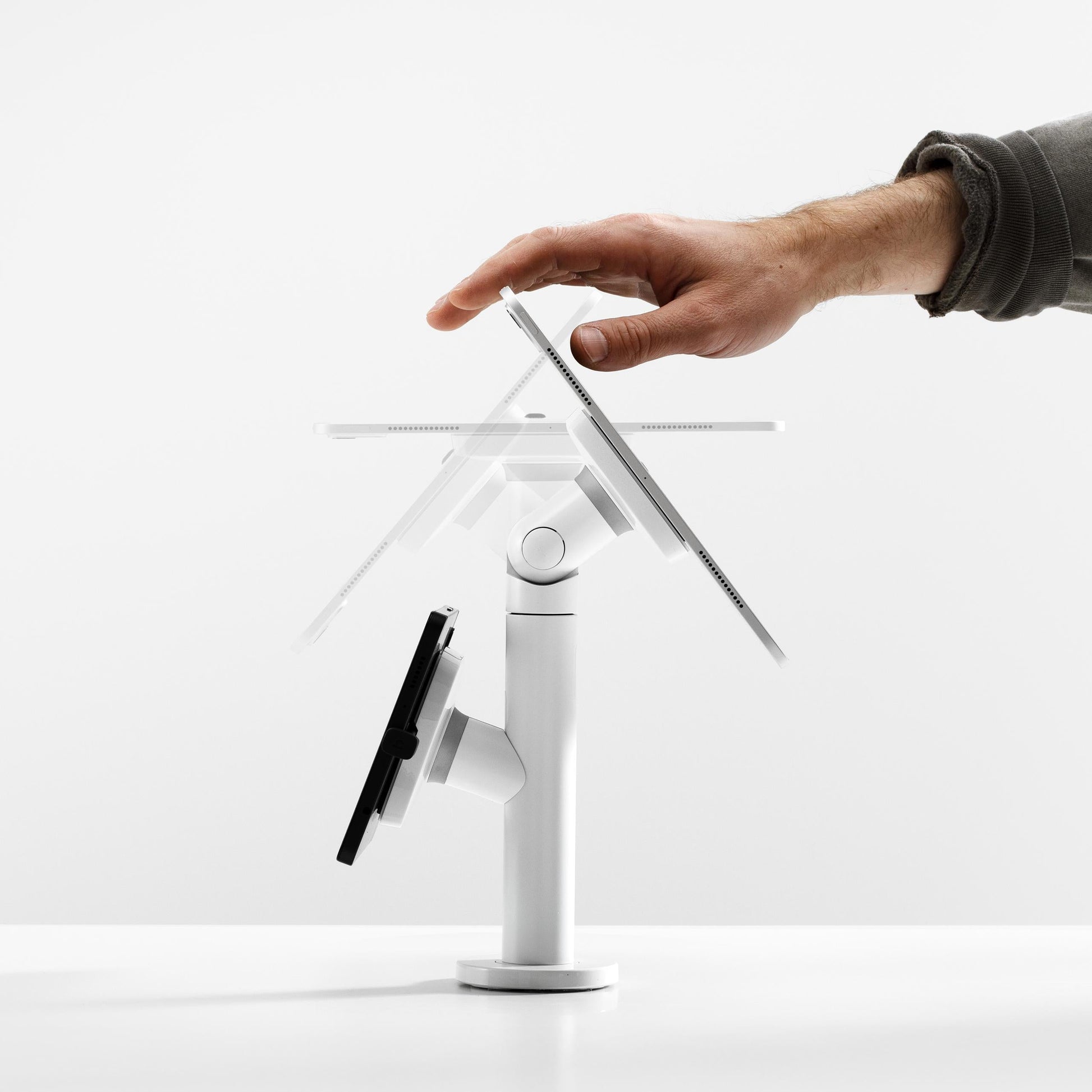 Bouncepad Core Twin Tablet Desk Mount tilt and flip feature