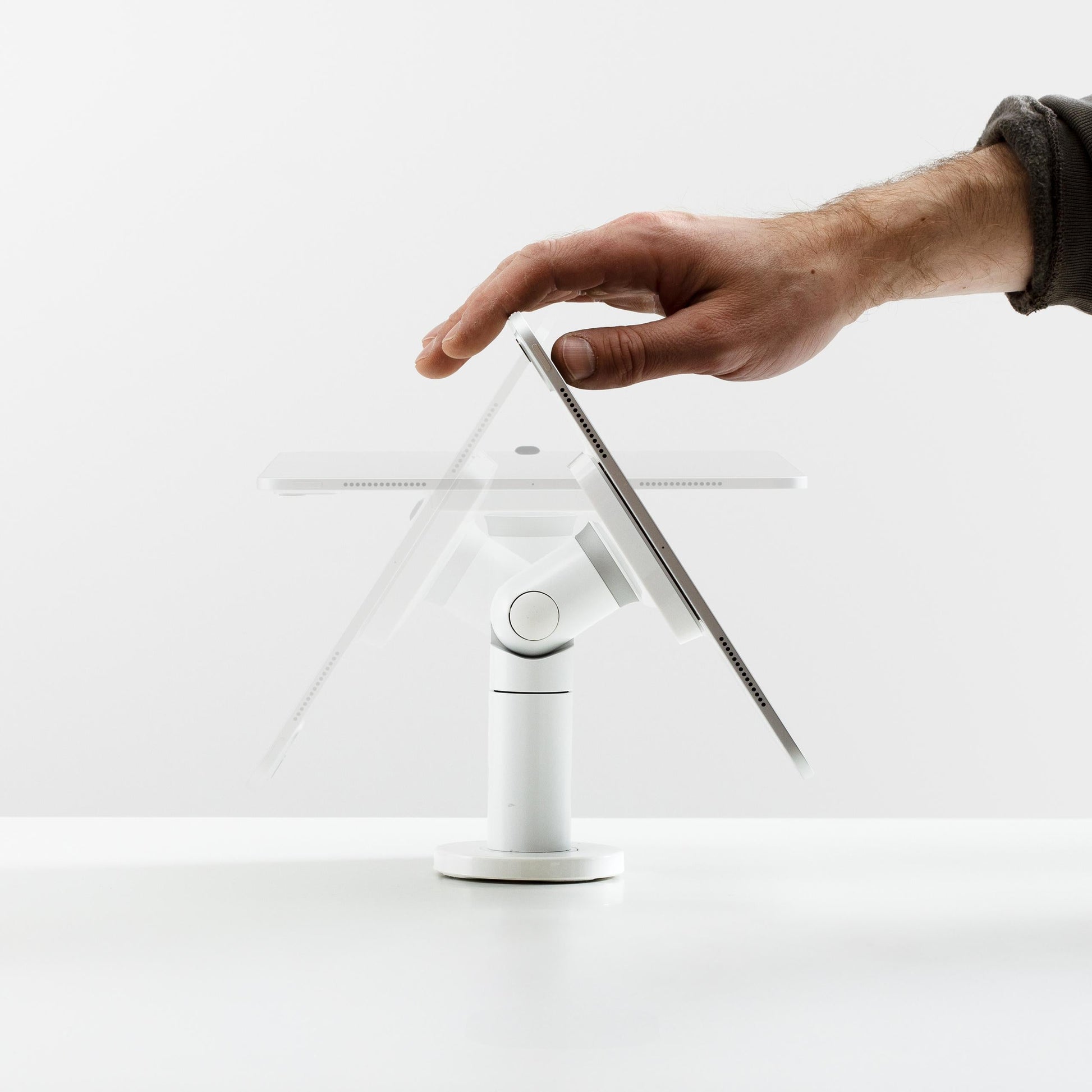 Bouncepad Core Twist-Mini Tablet Desk Mount tilt and flip feature
