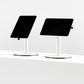 Bouncepad Core Counter Twist Tablet Stand in white, portrait and landscape orientation