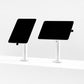 Bouncepad Core Twist Tablet Desk Mount in white, portrait and landscape orientation