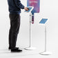 Bouncepad Original Elevate + Branding Board Tablet Floor Stand in white