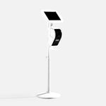 Bouncepad Original Elevate + Brother Printer Mount Tablet Floor Stand in white, front view