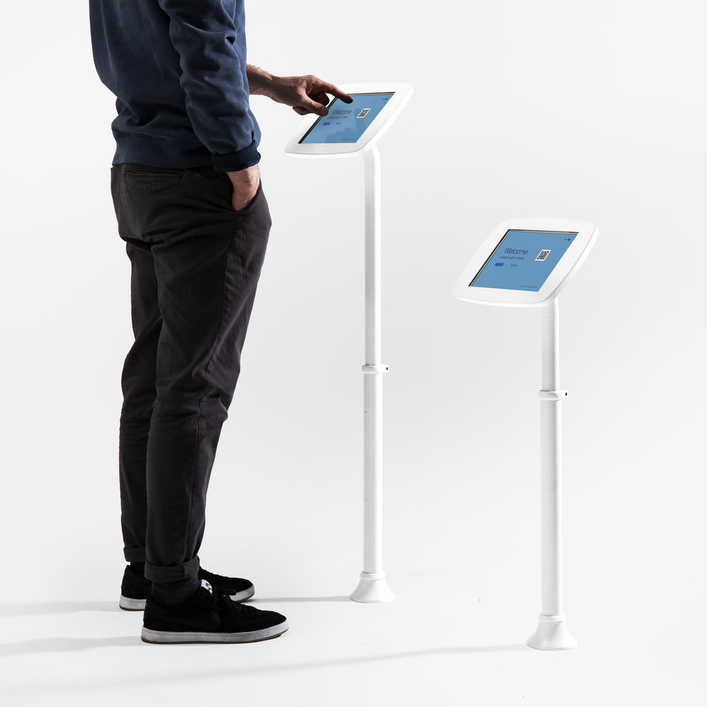Bouncepad Original Elevate Slim Tablet Floor Stand in white