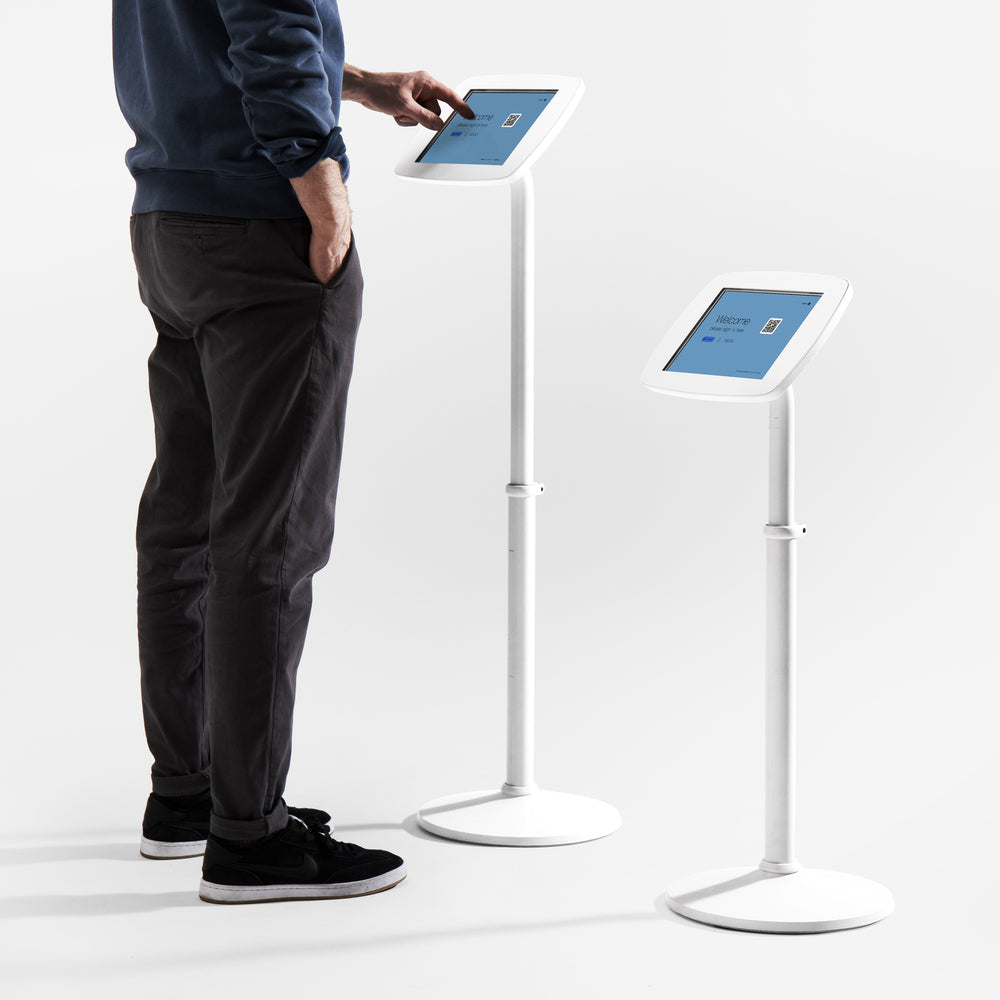 Bouncepad Original Elevate Tablet Floor Stand in white
