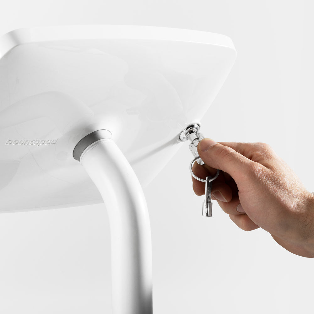 Bouncepad Original Elevate Slim Tablet Floor Stand in white