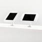 Bouncepad Original Twist-Mini Tablet Desk Mount in white, portrait and landscape orientation