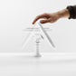 Bouncepad Original Twist-Mini Tablet Desk Mount in white, tilt and flip feature