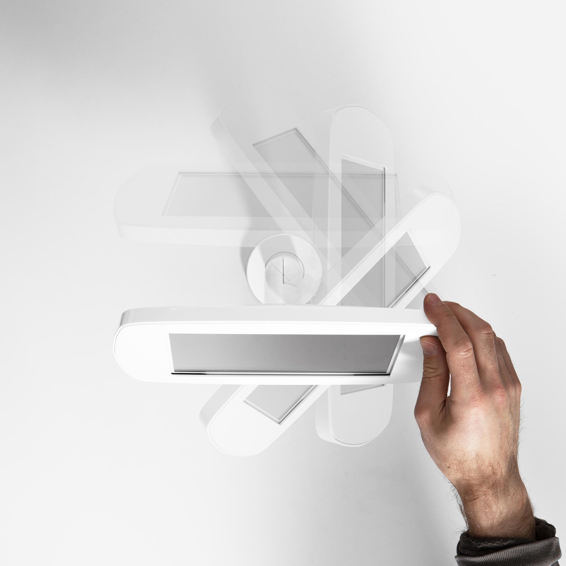 Bouncepad Original Twist Tablet Desk Mount in white, rotation feature