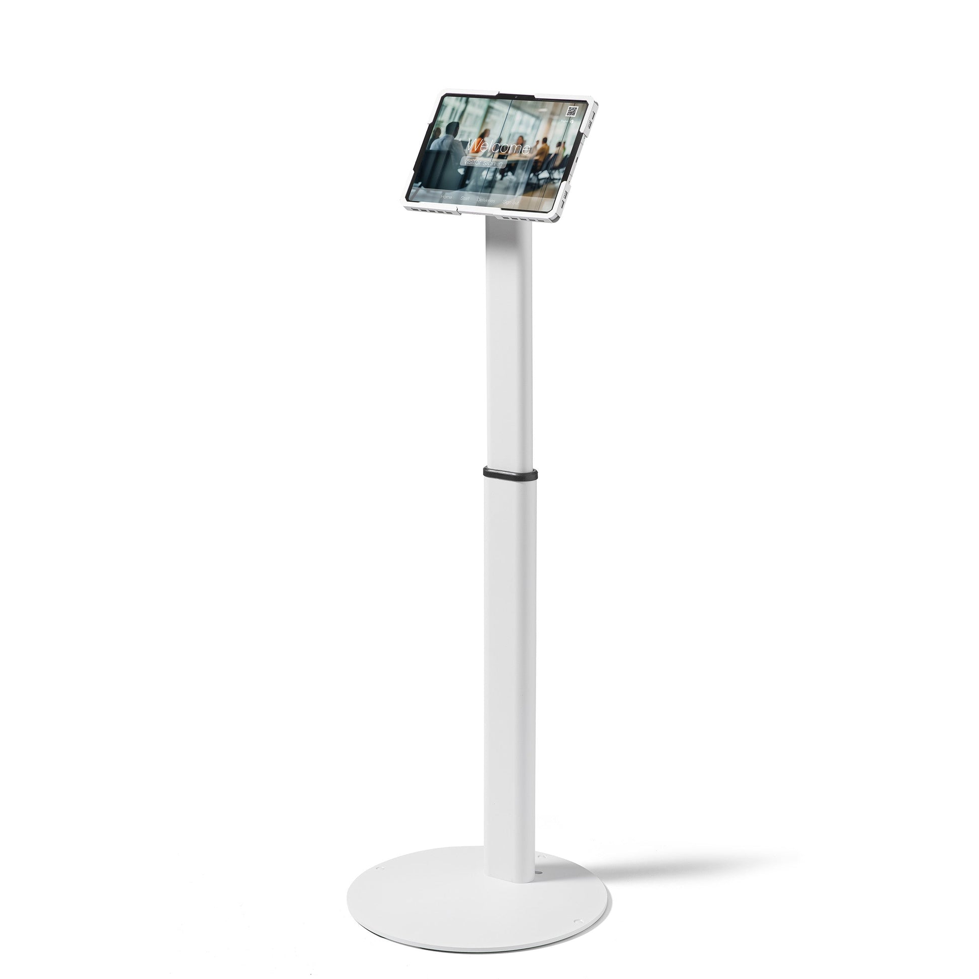 Tabdoq Lite Adjustable Tablet Floor Stand Tablet universal in white, front view