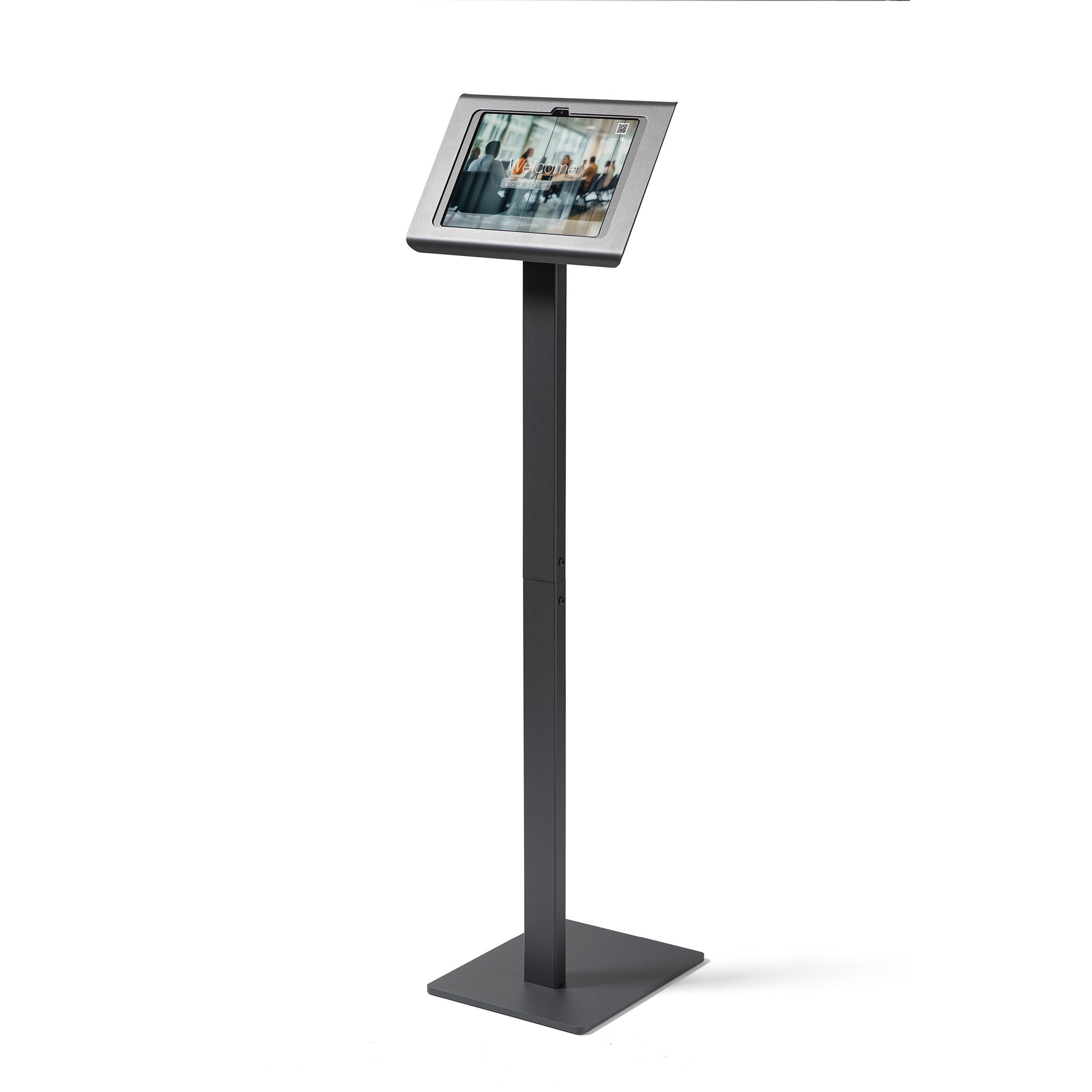 Tabdoq Tablet Floor Stand Compatible with Apple iPads for iPad 10th generation 10.9-inch and iPad 11th generation A16 11-inch, in black, front view
