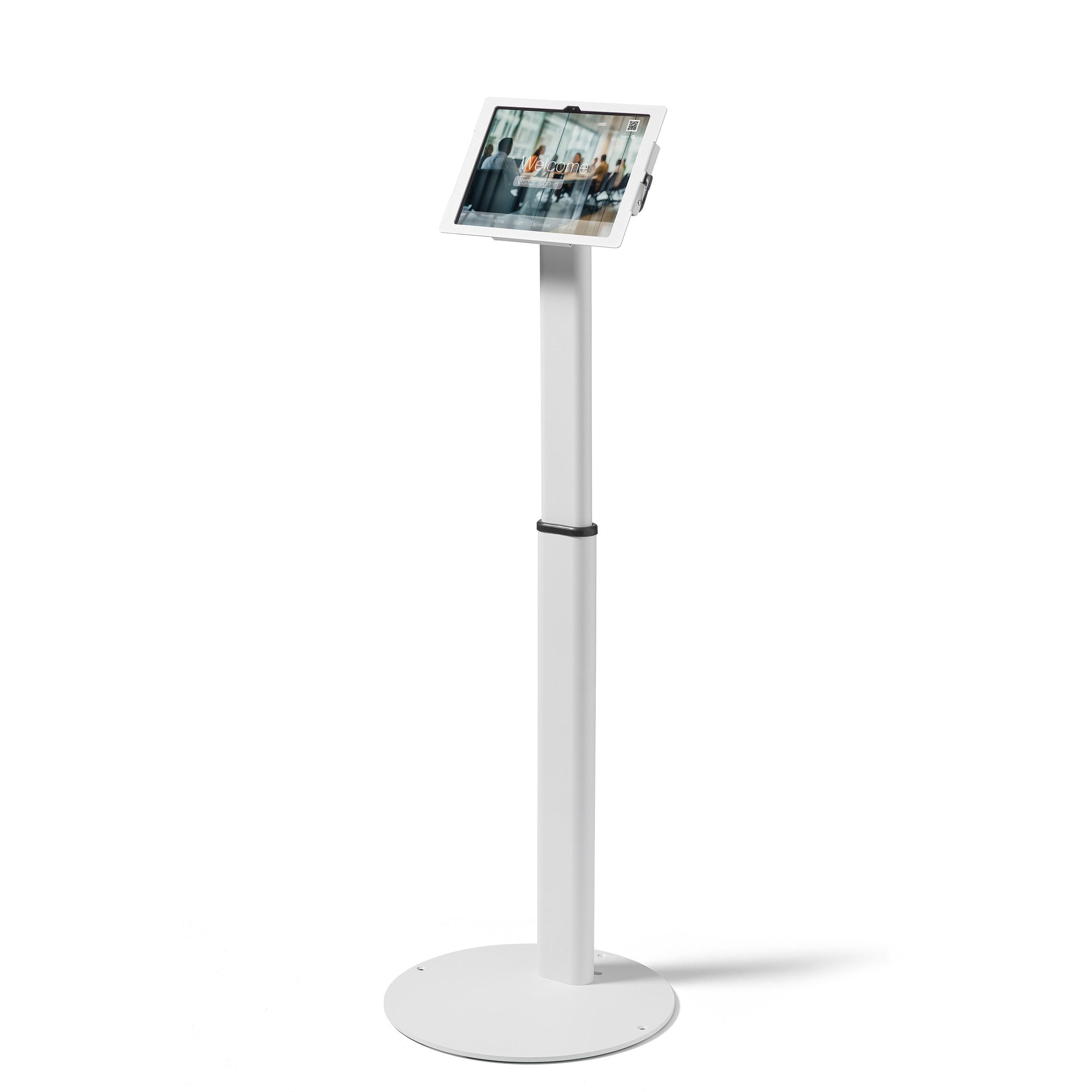 Tabdoq Lite Tablet Floor Stand Compatible with Apple iPads for iPad 10th generation 10.9-inch and iPad 11th generation A16 11-inch, in white, front view
