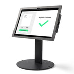 Tabdoq Lite Tablet Counter Stand Compatible with Samsung Tablets for Samsung Galaxy TAB A9 and TAB A11, in black, front view
