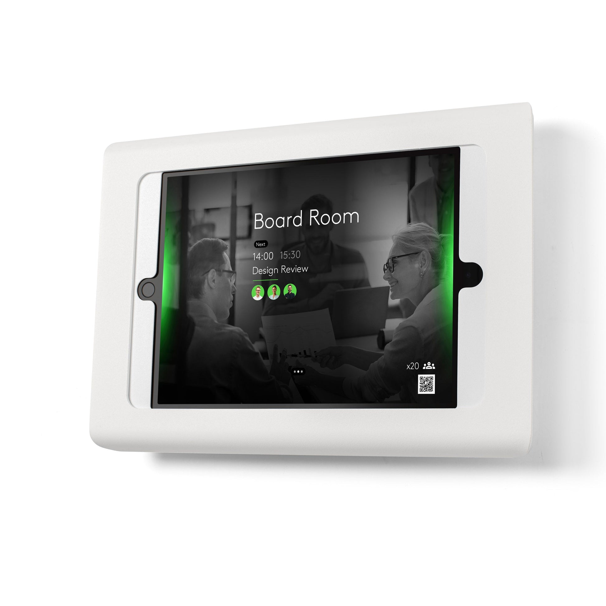 Tabdoq Tablet Wall Mount Compatible with Apple iPads for iPad 10.2-inch, in white, front view