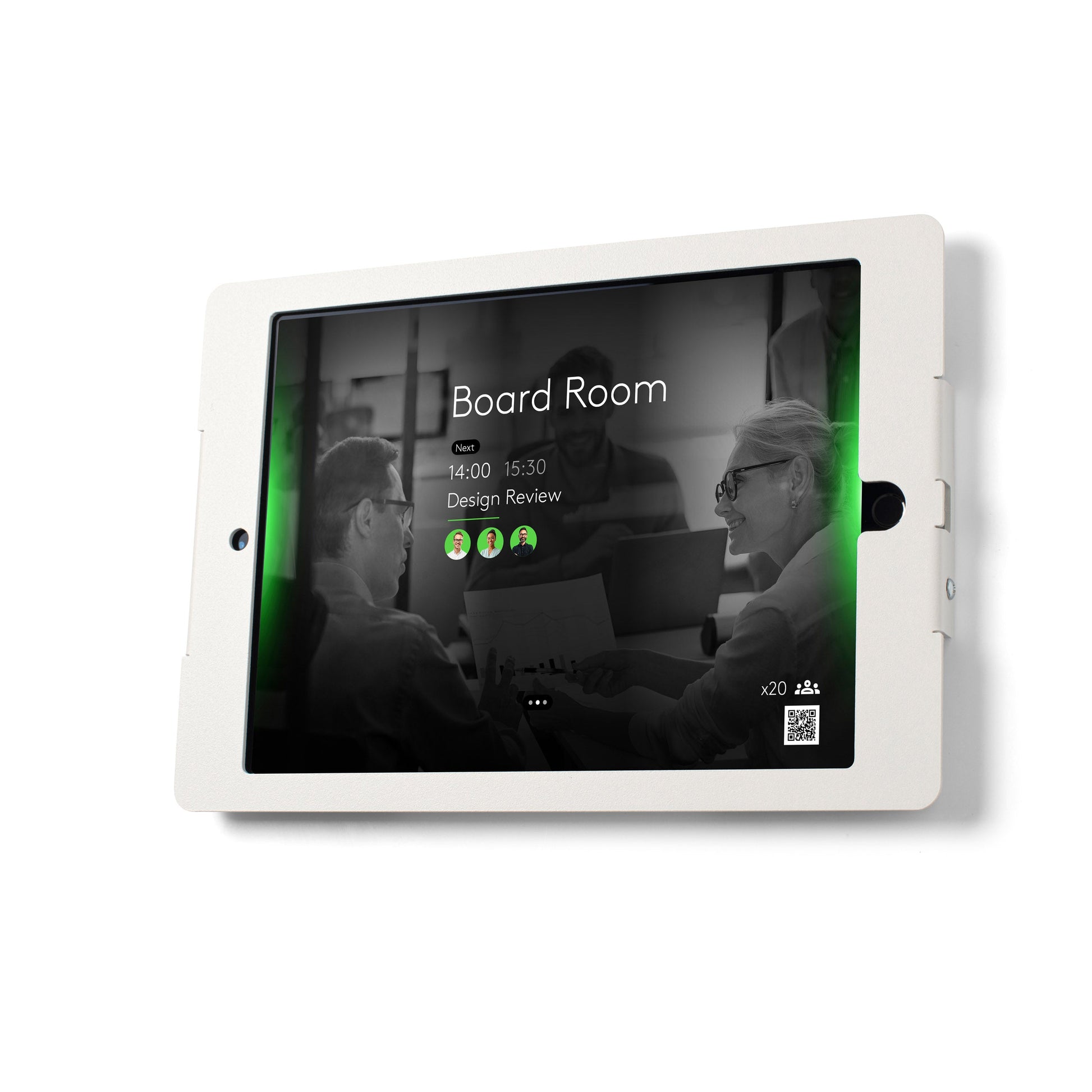 Tabdoq Lite Tablet Wall Mount Compatible with Apple iPads for iPad 10.2-inch, in white, front view