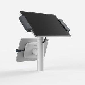 Bouncepad Clip Twin Tablet Desk Mount in white