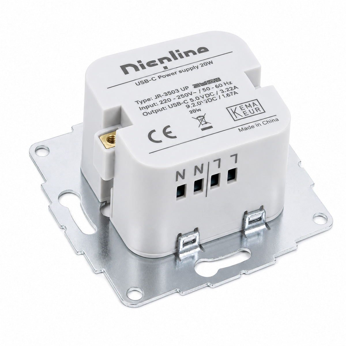 Displine 20W USB-C Built-in Wall Charger for Tablets and iPads