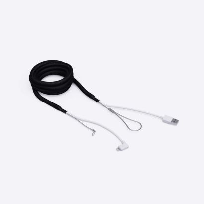Reinforced MFi-approved 2 metre lightning to USB-A cable Black