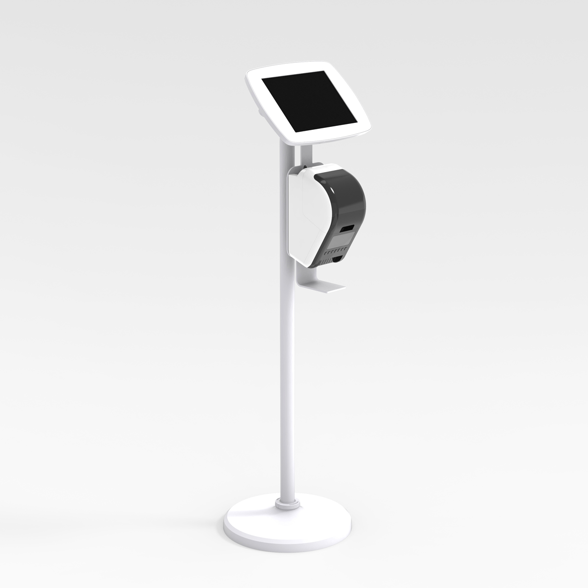 Tablet and iPad floor stand with Brother Printer Mount