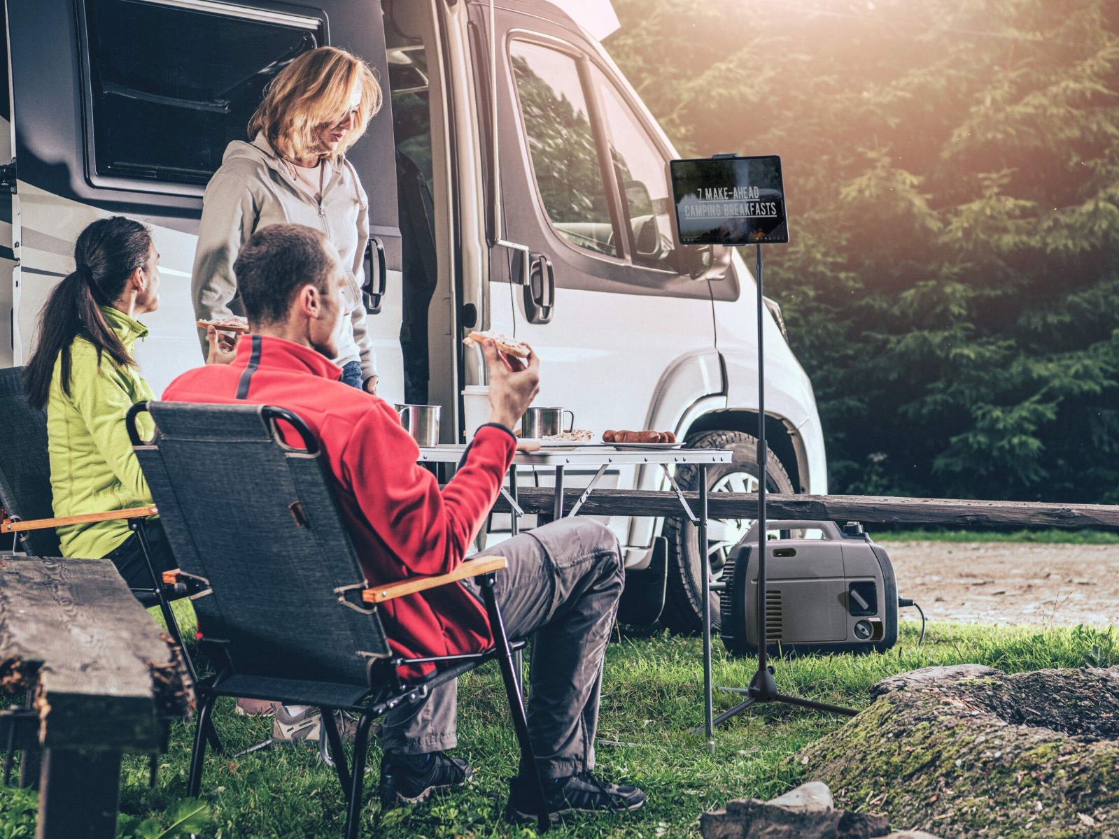 Telescopic Tablet Floor Stand with Flexible Arm